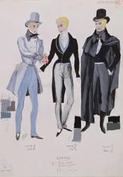 Leński, kostiumy z aktów I, II i III opery „Eugeniusz Oniegin”, 1830